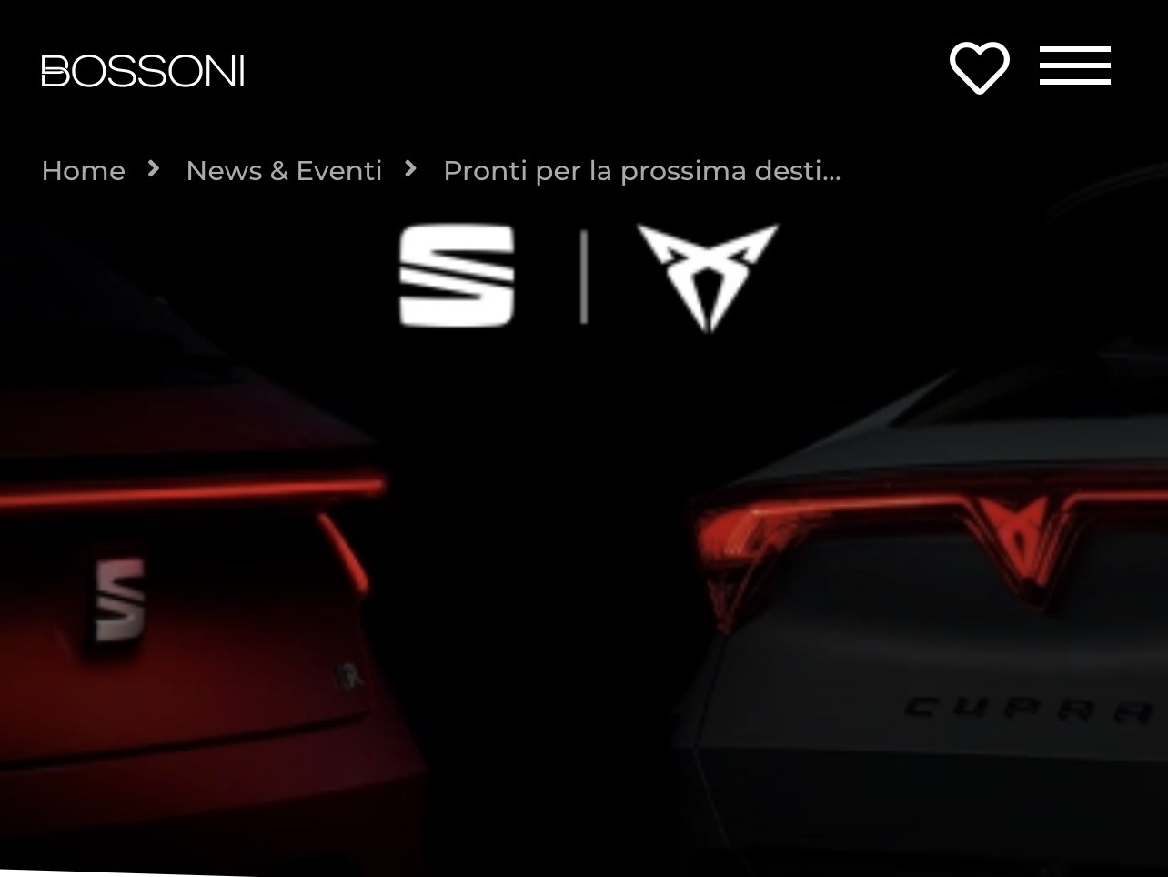 Bossoni accelera in Emilia: con SEAT e CUPRA  a Modena